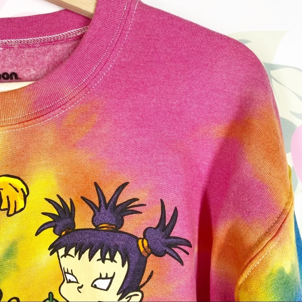 Nickelodeon Rugrats Tie Dye Graphic Oversized Crewneck Sweatshirt M - Picture 3 of 13